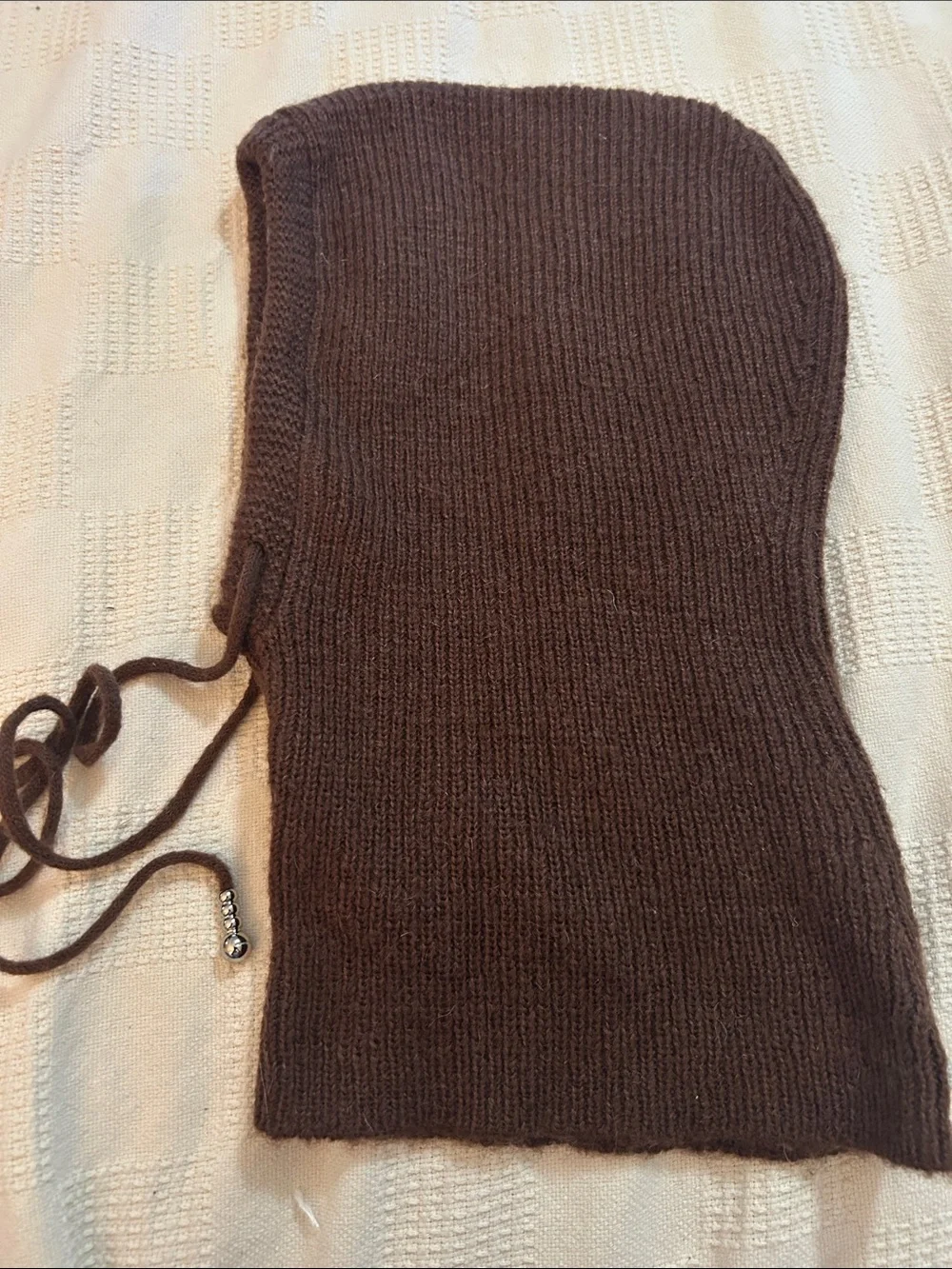 Private policy Brown Knit Balaclava Hooded beanie